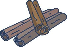 Cinnamon linear color illustration vector