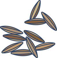 Cumin linear color illustration vector
