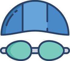 Swim Cap linear color illustration vector