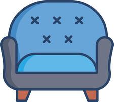 Sofa linear color illustration vector