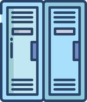 Lockers linear color illustration vector