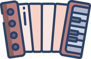 accordion linear color illustration vector