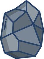 Rock and stone linear color illustration vector