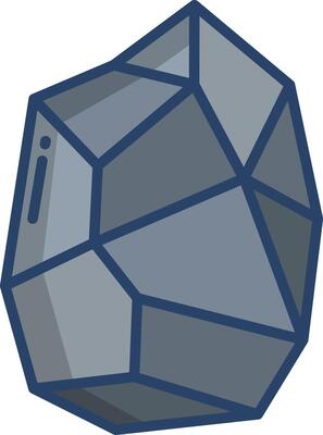 Rock and stone linear color illustration