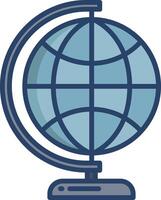 Earth globe linear color illustration vector