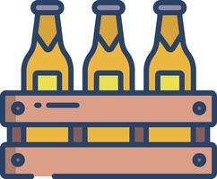 beer crate linear color illustration vector