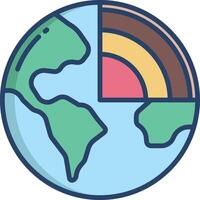 Earth Layers linear color illustration vector