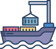 Ship linear color illustration vector