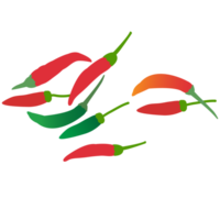 set of chilli element isolated on background png