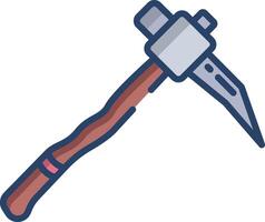 Pickaxe linear color illustration vector