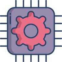 Cpu setting linear color illustration vector