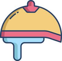 Helmet linear color illustration vector