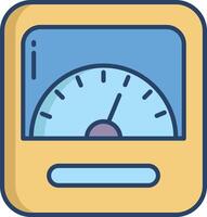 Ammeter linear color illustration vector
