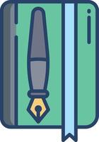 Diary linear color illustration vector