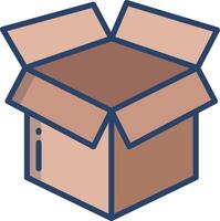 Open box linear color illustration vector