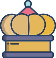 Crown linear color illustration vector