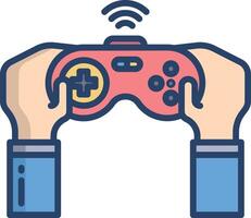 Game play linear color illustration vector