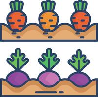bed garden linear color illustration vector