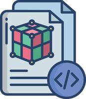 Development file linear color illustration vector