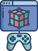 Web game linear color illustration vector
