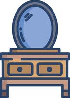 Mirror stand linear color illustration vector