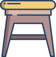 Stool linear color illustration vector