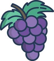 Grapes linear color illustration vector