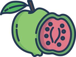 Guava slice linear color illustration vector