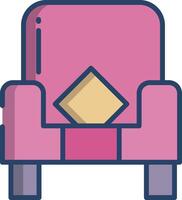 Armchair linear color illustration vector