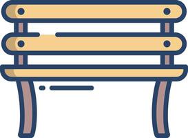 Bench linear color illustration vector