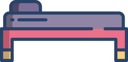 Bed linear color illustration vector