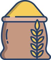 wheat bag linear color illustration vector