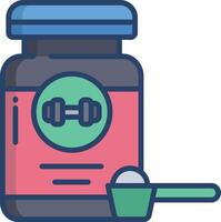 Protine Suppliments linear color illustration vector