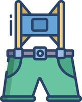 lederhosen linear color illustration vector