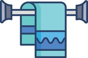 Towel linear color illustration vector