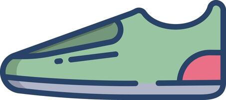 Sneaker linear color illustration vector