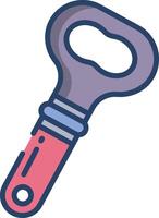 bottle opener linear color illustration vector