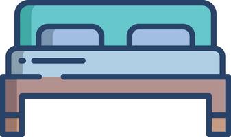 Bed linear color illustration vector