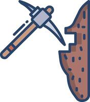Pick Mattock linear color illustration vector