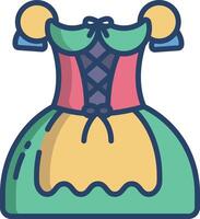 dirndl linear color illustration vector