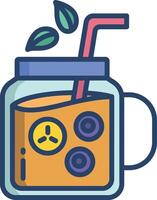 Fruit juice linear color illustration vector