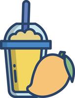 Mango Juice linear color illustration vector