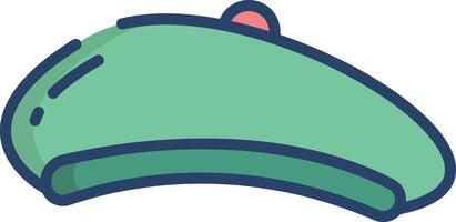 Beret linear color illustration vector