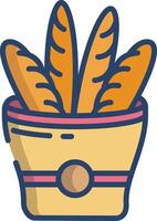 Baguette linear color illustration vector