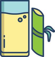 Sugar cane linear color illustration vector