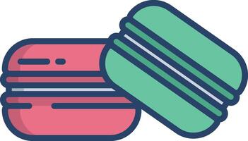 Macarons linear color illustration vector