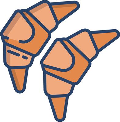 Croissant. linear color illustration