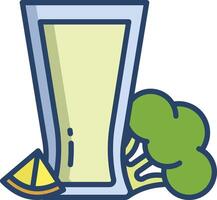 Broccoli juice linear color illustration vector