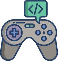 Game Development linear color illustration vector
