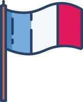 France waving flag linear color illustration vector
